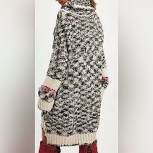 Cozy Black and White winter storm cowl neck  Sweater dress